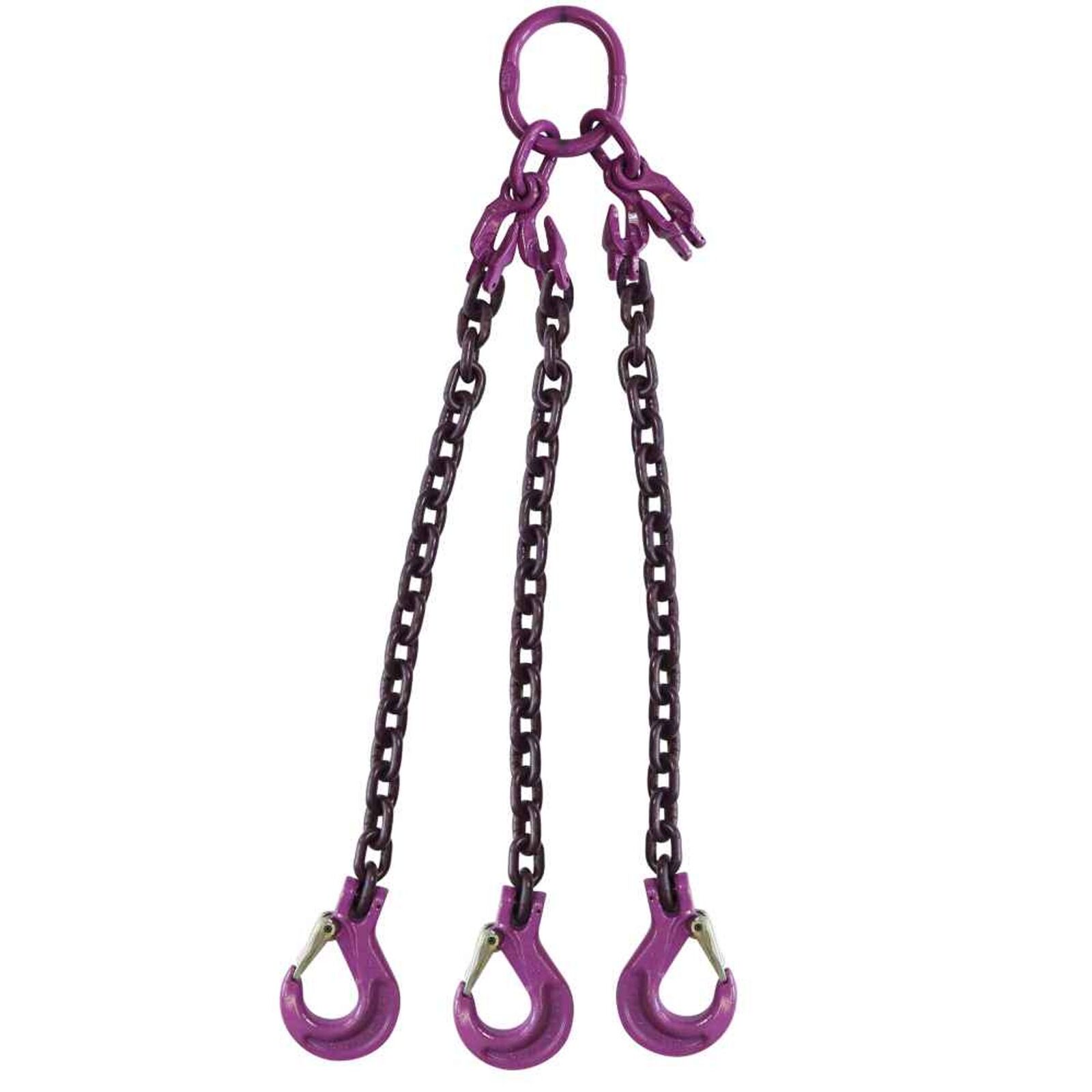 3/8" X 15' - Adjustable 3 Leg Chain Sling W/ Sling Hooks - Grade 100