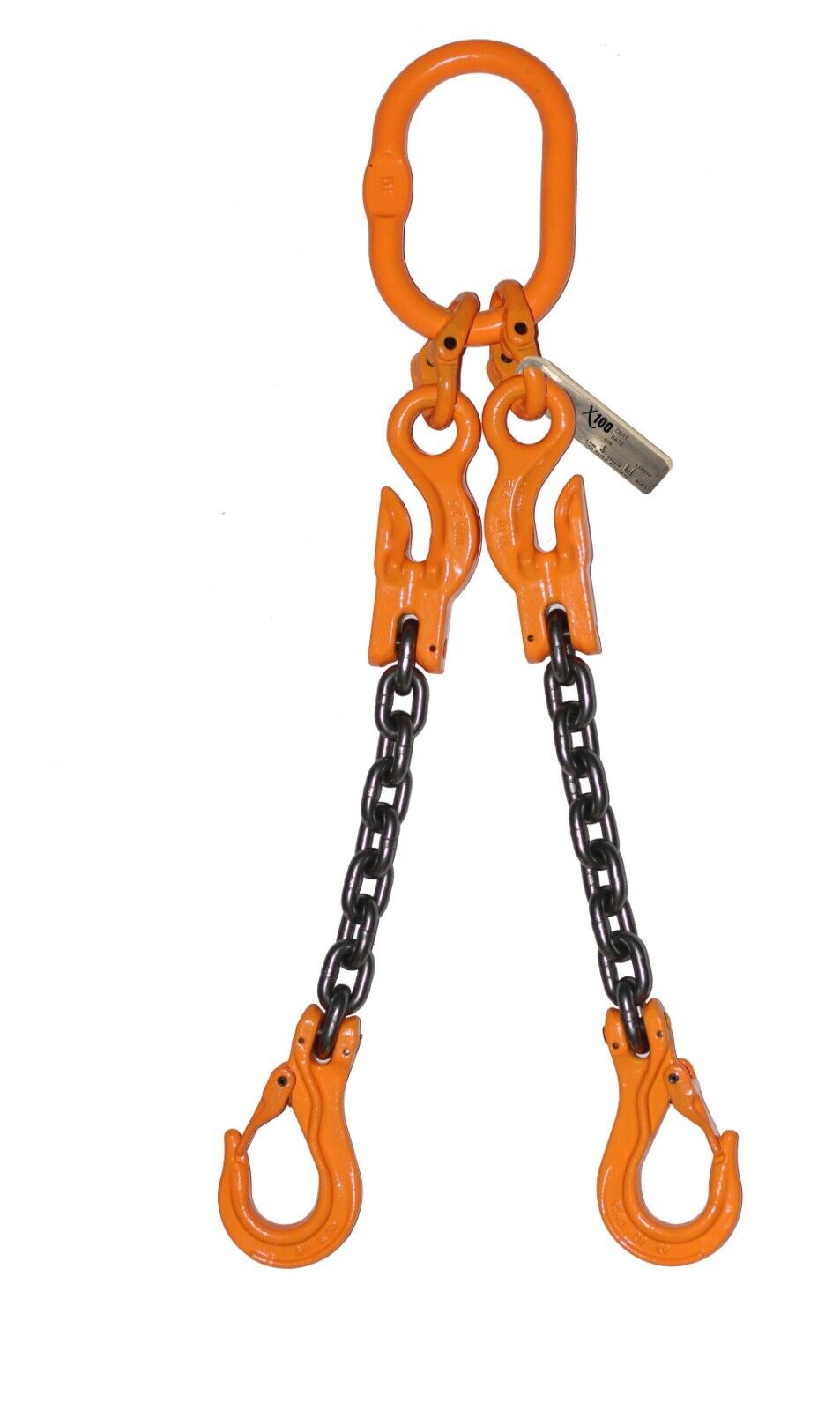 3/8 X 6' Adjustable Chain Sling 2 Leg Safety Hook Latch Grab Hook Spreader Crane
